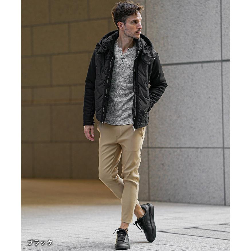 中綿ジャケット メンズ おしゃれ ジャンパー メンズ 新作 フード 着脱可能 ブルゾン メンズ シームレス 上着 メンズ 切り替え アウター メンズ おしゃれ 袖切り替え アウター メンズ ブラック ホワイト ちょいワル joker（ジョーカー） 中綿ジャケット メンズ おしゃれ ジャンパー