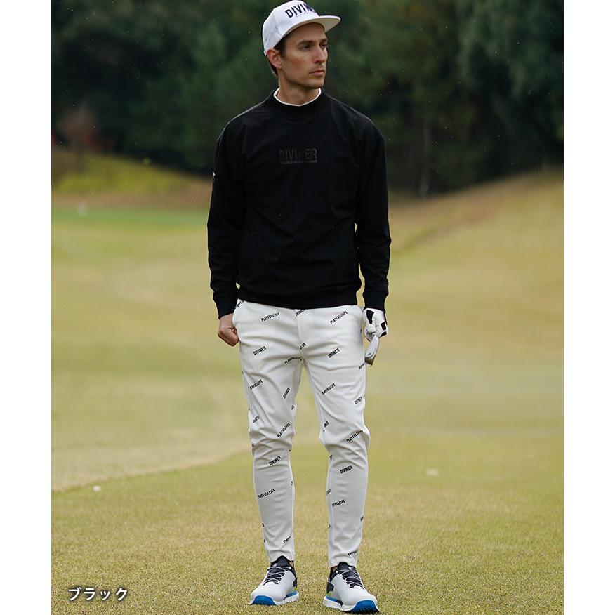 【DIVINER GOLF】  ゴルフ トレーナー ゴルフウェア メンズ ブランド モックネック 冬 プルオーバー 白 透け防止 スウェット ゴルフシャツ ストレッチ リブ スリム ホワイト ブラック チャコール 大きいサイズ XL XXL ジョーカー JOKER ゴルフ ディバイナーゴルフ DIVINER GOLF（ディバイナー ゴルフ） 【DIVINER GOLF】 ゴルフ
