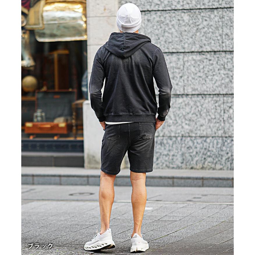 セットアップ メンズ パーカー ハーフパンツ スウェット 上下セット メンズ ジップアップパーカー ショーツ スウェットデニム 春用 セットアップ ス | SOMEDIFF | 15