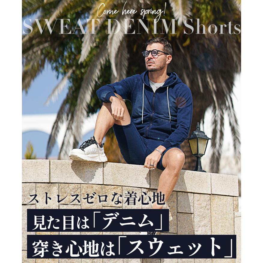 セットアップ メンズ パーカー ハーフパンツ スウェット 上下セット メンズ ジップアップパーカー ショーツ スウェットデニム 春用 セットアップ ス | SOMEDIFF | 04