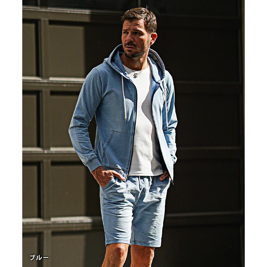 セットアップ メンズ パーカー ハーフパンツ スウェット 上下セット メンズ ジップアップパーカー ショーツ スウェットデニム 春用 セットアップ ス | SOMEDIFF | 10