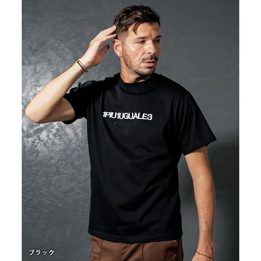 1PIU1UGUALE3 ブラック Tシャツ 新品 XL 1PIU1UGUALE3 RELAX ウノピゥウノウグァーレトレ リラックス ロゴT