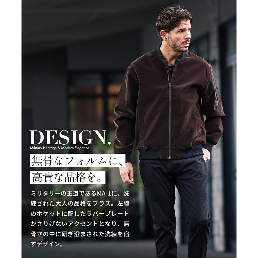 SOMEDIFF（サムディフ） MA-1 メンズ ベルベット PU レザー ブルゾン