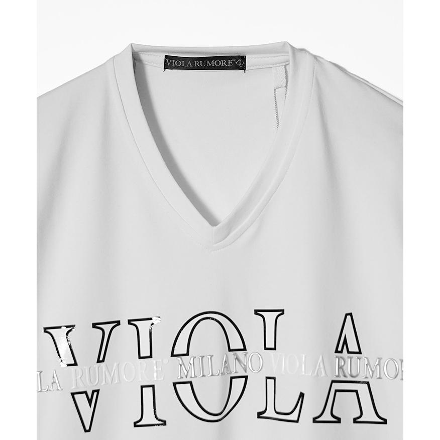 VIOLA rumore ヴィオラ ロンT メンズ ブランド 春 プリント 立体ロゴ V