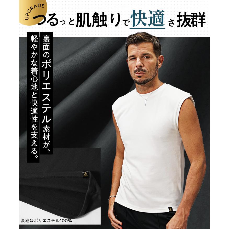 SOMEDIFF（サムディフ） ノースリーブ メンズ クルーネック 毛玉でき