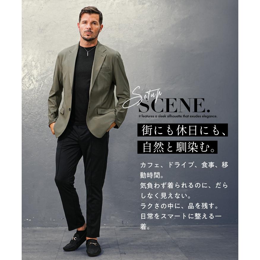 ジャケット メンズ カジュアル ストレッチ テーラードジャケット メンズ スーツ ダーツ スリムフィット ウォッシャブル 洗濯可能 肉厚 ネイビー ブラック | joker | 07