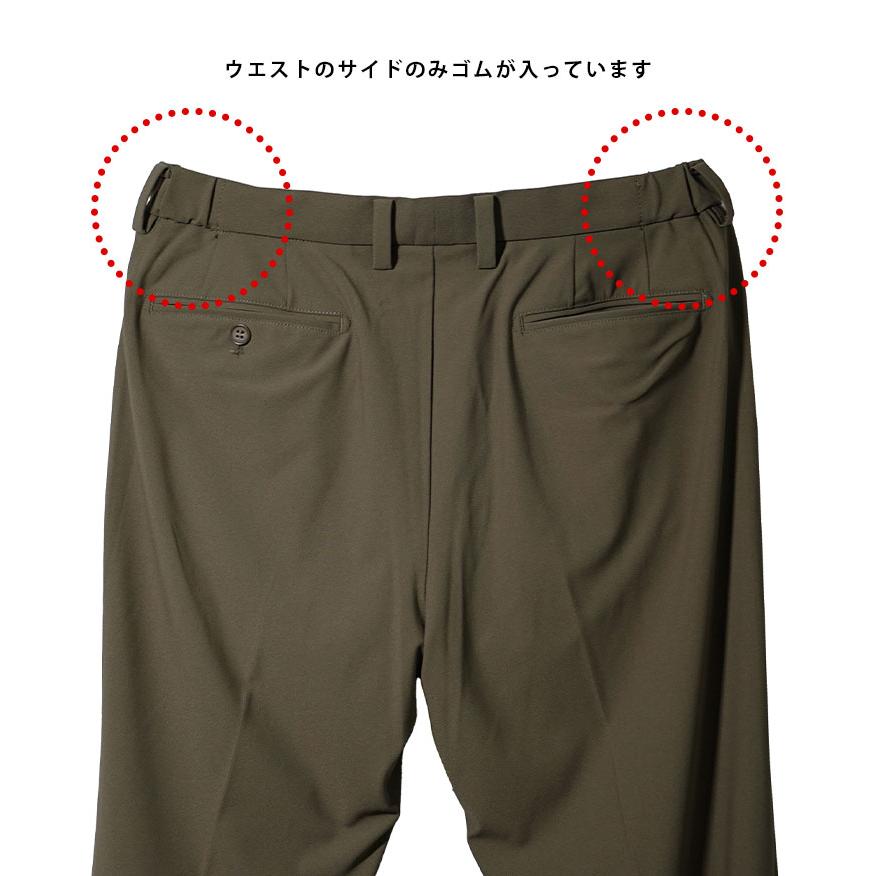 スラックス メンズ カジュアル ストレッチ ボトムス メンズ スーツ スリムパンツ サイド ウエストゴム ウォッシャブル 洗濯可能 肉厚 ネイビー ブラック | joker | 18