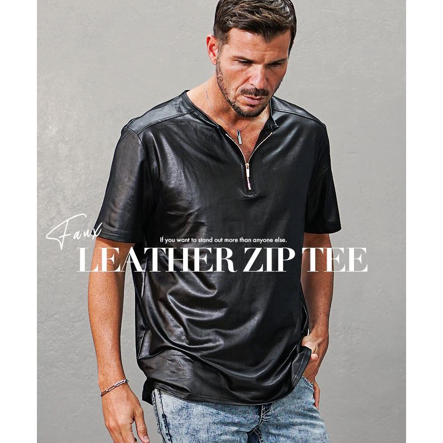JeanPaul Gaultier ハーフジップ 半袖Tシャツ joker（ジョーカー） Tシャツ メンズ ハーフジップ ストレッチ 半袖 夏