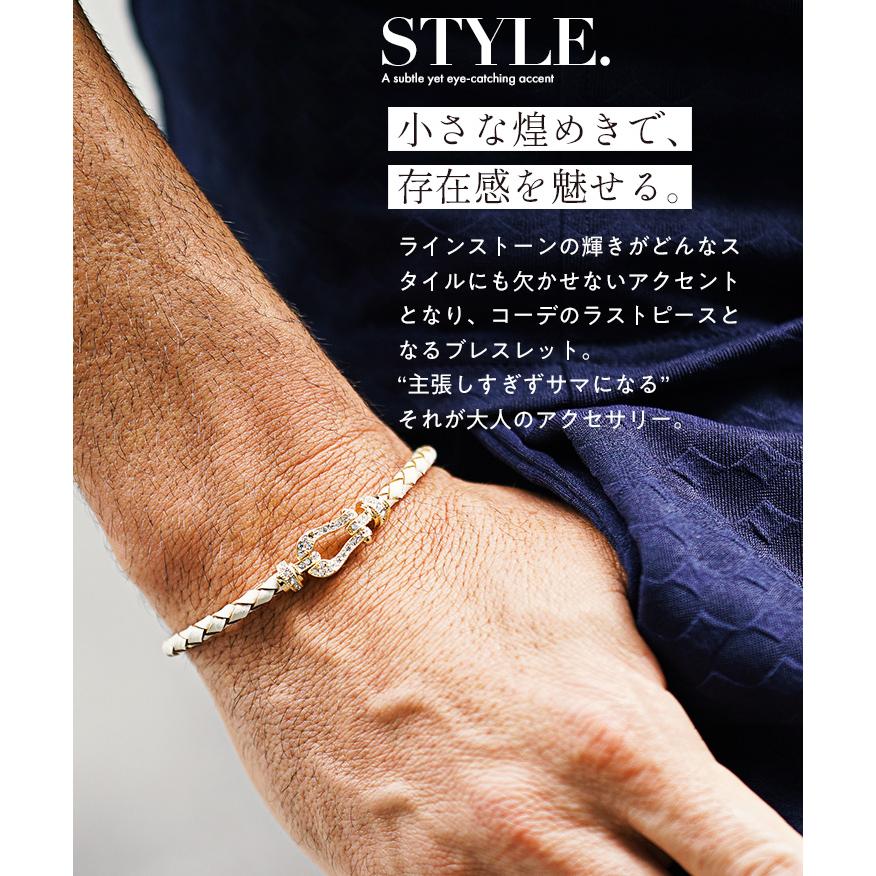 ブレスレット メンズ ホースシュー PUレザー 馬蹄 アクセサリー ブレス