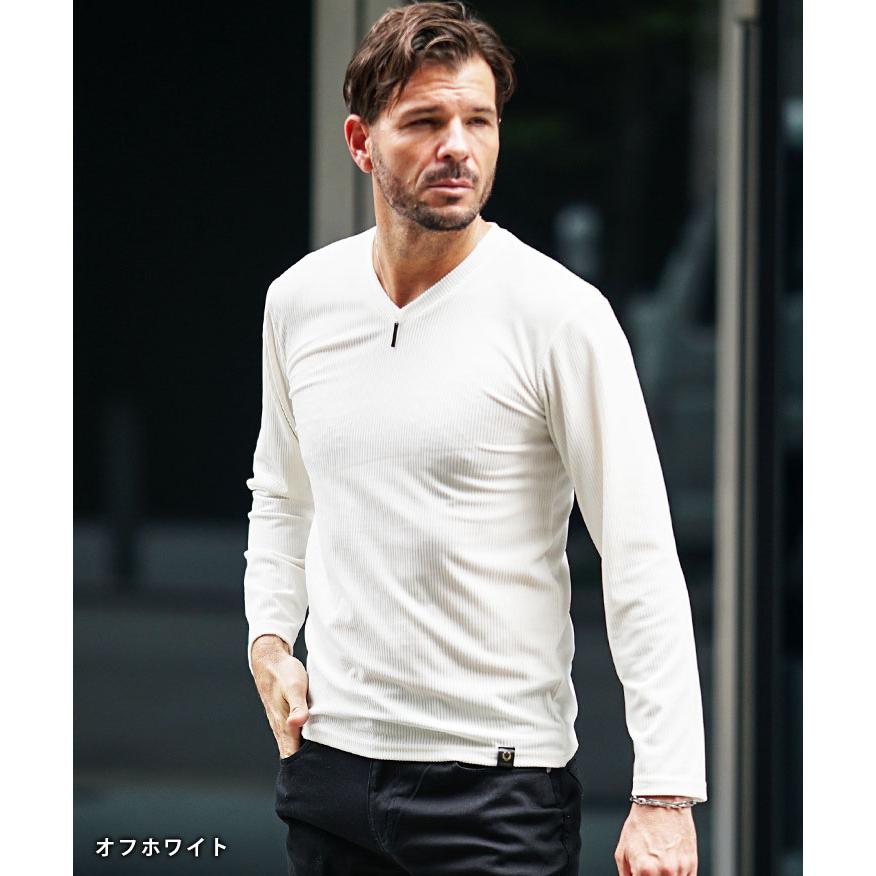 SOMEDIFF（サムディフ） VネックTシャツ メンズ 長袖 ベロア