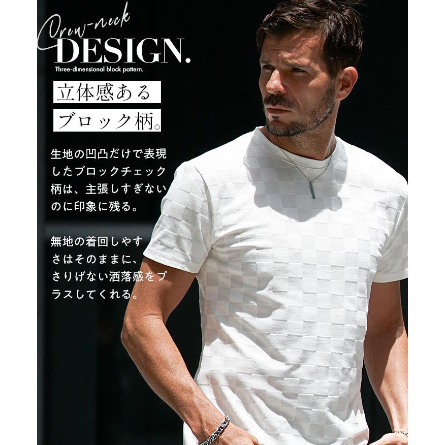joker（ジョーカー） Tシャツ メンズ 半袖 総柄 ブロックチェック 同色