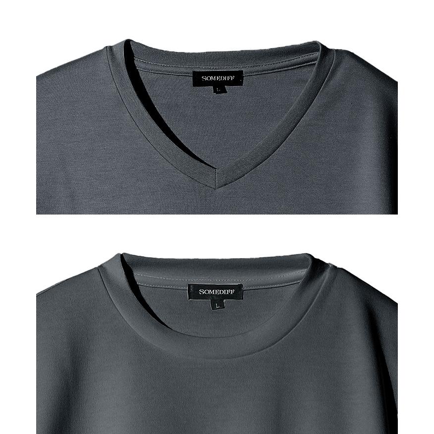 ロンT メンズ 厚手 Tシャツ 長袖tシャツ Vネック 無地 大きいサイズ 白 黒 インナー ブランド ちょいワルファッション オラオラ系 ジョーカー joker | SOMEDIFF | 24