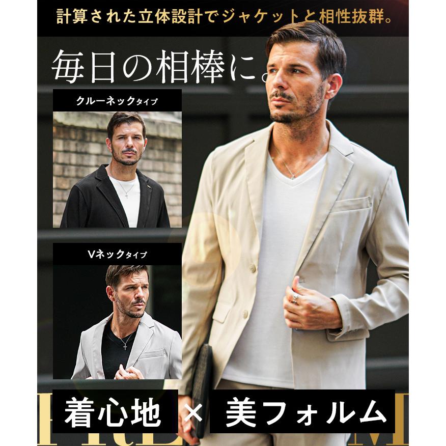 ロンT メンズ 厚手 Tシャツ 長袖tシャツ Vネック 無地 大きいサイズ 白 黒 インナー ブランド ちょいワルファッション オラオラ系 ジョーカー joker | SOMEDIFF | 18