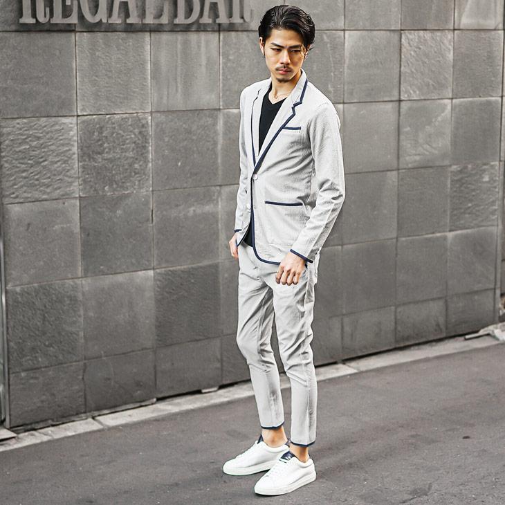 joker セットアップ メンズ スーツ シアサッカー テーラード