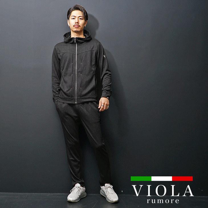 Viola Rumore ヴィオラ セットアップ メンズ 上下 上下セットアップ 冬 冬服 冬物 パーカー パンツ オシャレ 黒 白 ジム トレーニング 部屋着 Joker By Evergreen 通販 Paypayモール