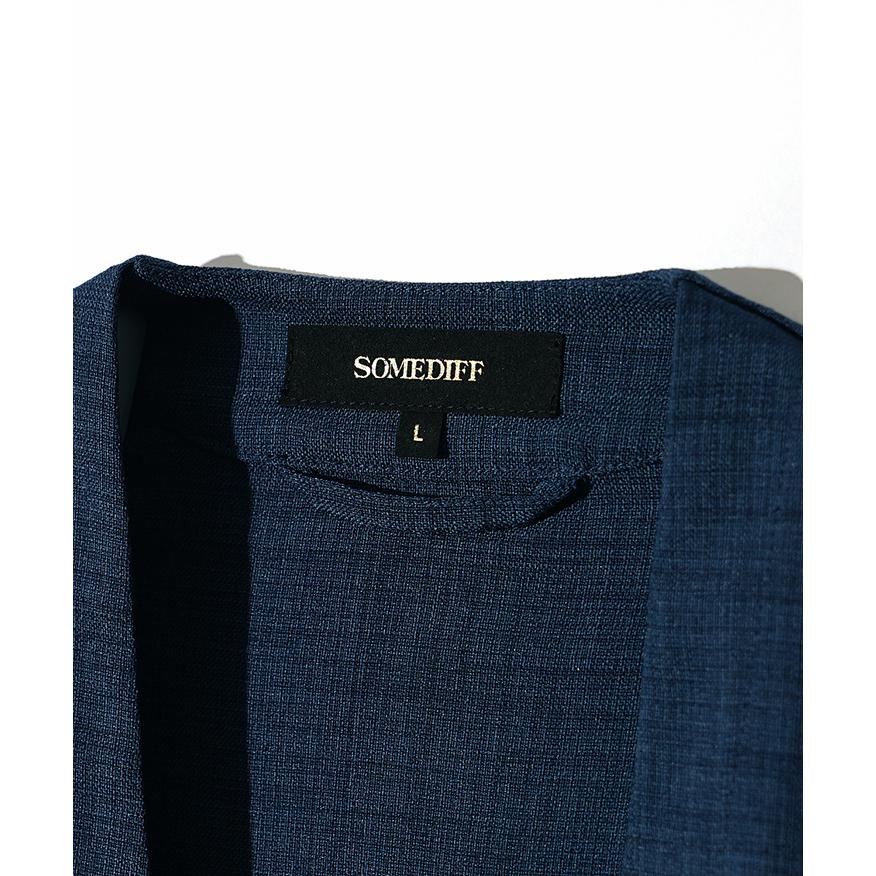 リネンライク セットアップ メンズ ノーカラージャケット 上下セット 大きいサイズ メンズ カーディガン メンズ テーパードパンツ スラックス きれいめ 学校行事 | joker | 18