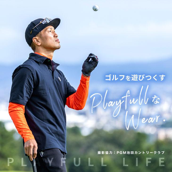 【DIVINER GOLF】ゴルフウェア メンズ ポロシャツ 長袖 2点セット ゴルフポロ メンズ ゴルフ モックネック 重ね着 春 春服 春物 春夏 お兄系 オラオラ系｜evergreen92｜02