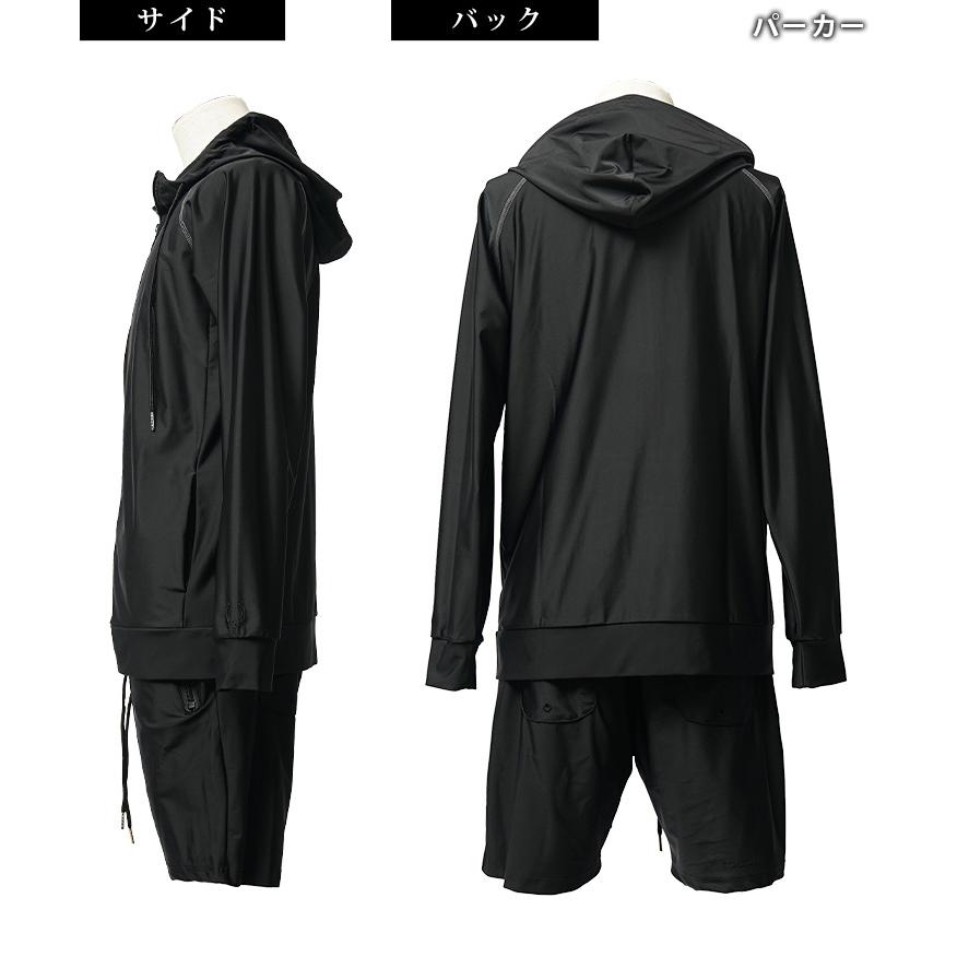 Seea ラッシュ&ボトム セットアップ S SOMEDIFF セットアップ メンズ 日焼け防止 パーカー ラッシュ