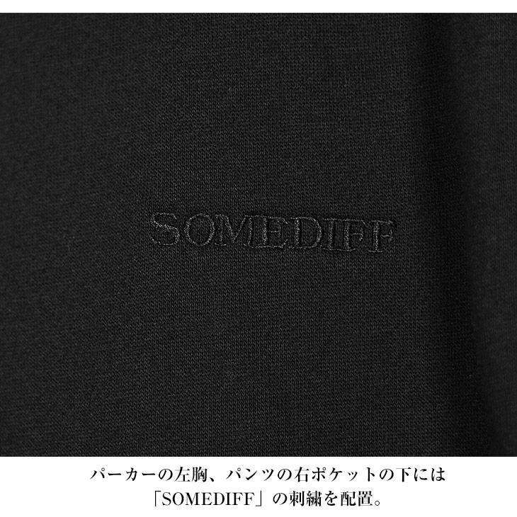 SOMEDIFF セットアップ メンズ 秋 切り替え パーカー スウェット