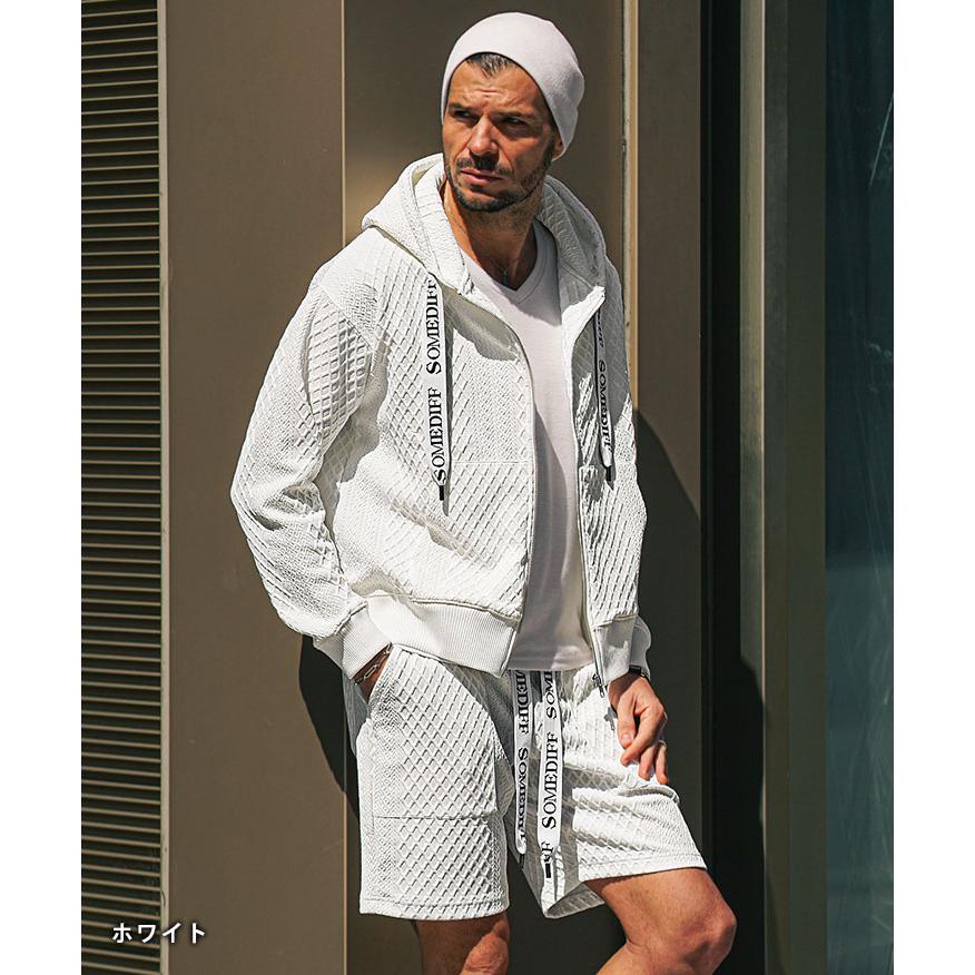 SOMEDIFF セットアップ メンズ 上下セット パーカー ハーフパンツ