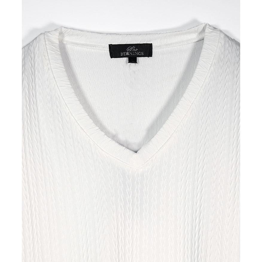 onit Vネック長袖Tシャツ ホワイト onit Vネック長袖Tシャツ ホワイト ディープVネックロング