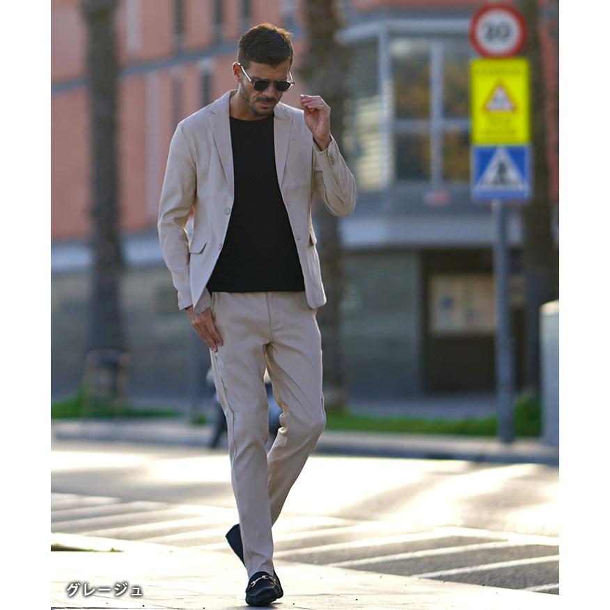 美品【EDIFICE】セットアップスーツ(ジャケット&パンツ)ライトグレー S位 4WAYストレッチ セットアップ ”ジャケット1点+パンツ1点” の2点セット