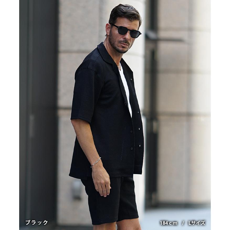 joker セットアップ メンズ 半袖シャツ ハーフパンツ オープン