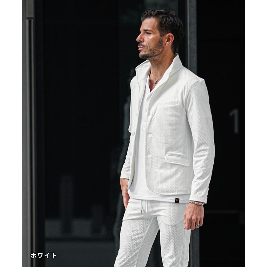 PGG ホワイト フルジップジャケットとパンツ　セットアップ PINKY&DIANNE - ケープジャケット（ホワイト）トリアセテート素材