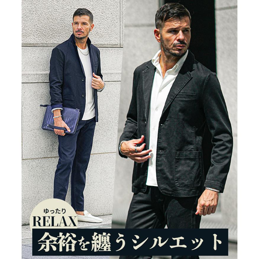 セットアップ メンズ カットデニム ジャケット メンズ テーラードジャケット 新作 上下セット メンズ カジュアルスーツ メンズ コーティング スウェットデニム ジャケット メンズ ブラック ブルー 秋服 秋物 ジョーカー joker SOMEDIFF サムディフ SOMEDIFF（サムディフ） セットアップ メンズ 秋冬 テーラード