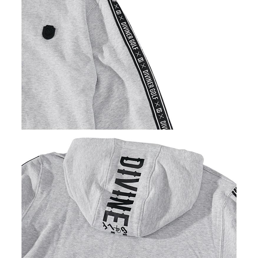 DIVINER GOLF ゴルフウェア メンズ セットアップ ブランド 裏毛 ロゴ ゴルフ スウェット 上下セット サイドライン パーカー ジョガーパンツの画像