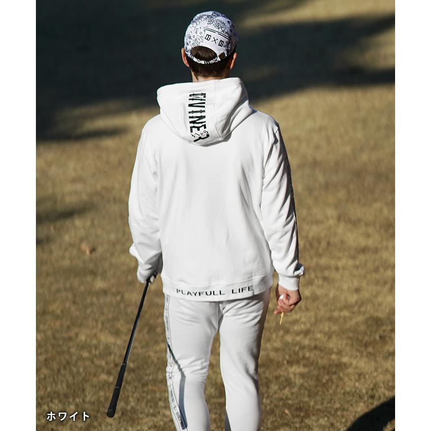 DIVINER GOLF ゴルフウェア メンズ セットアップ ブランド 裏毛 ロゴ ゴルフ スウェット 上下セット サイドライン パーカー ジョガーパンツの画像