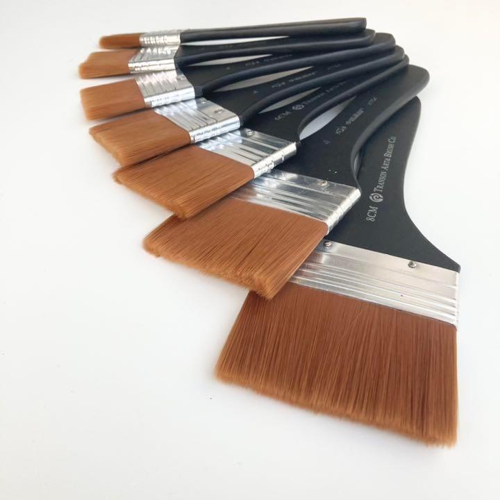 ペイントブラシ 7本セット フラットペイント 水彩画 アクリル画 油絵 ガッシュ 7piecesetflatpaintbrush