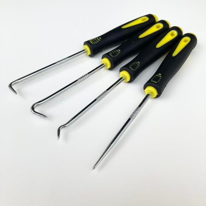 4本セット オイルシールガスケット用 Oリングピックとフック リムーバー oringpickandhookremover