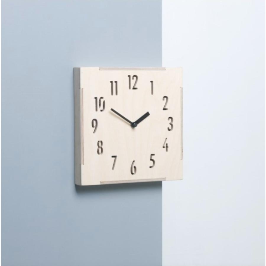 壁掛け時計 コーナー クロック ウォール クロック ハンドメイド ウッド 両面 ユニーク 実用 モダン シンプル 壁掛け時計 ミニマル