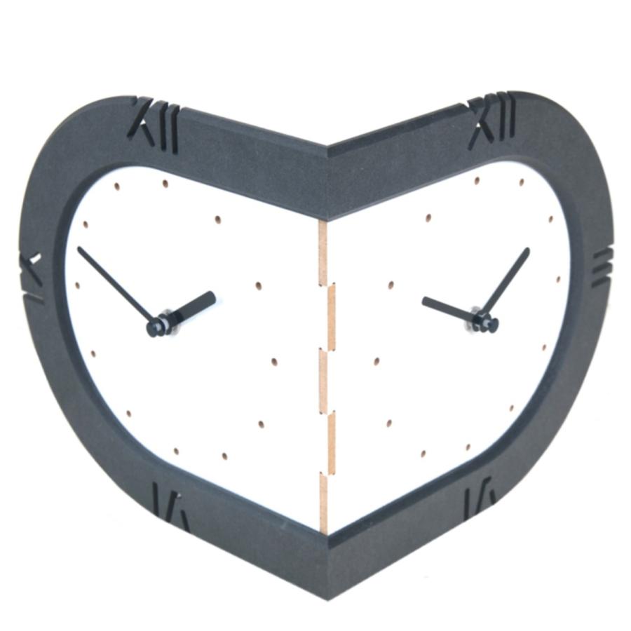 壁掛け時計 コーナー クロック ウォール ハンドメイド ウッド 両面