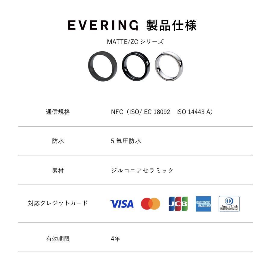EVERING【公式ストア】決済できるスマートリング 18サイズ(US規格) マットブラック 充電不要 NFC決済 5気圧防水 サイズ交換・返品不可 | EVERING | 05