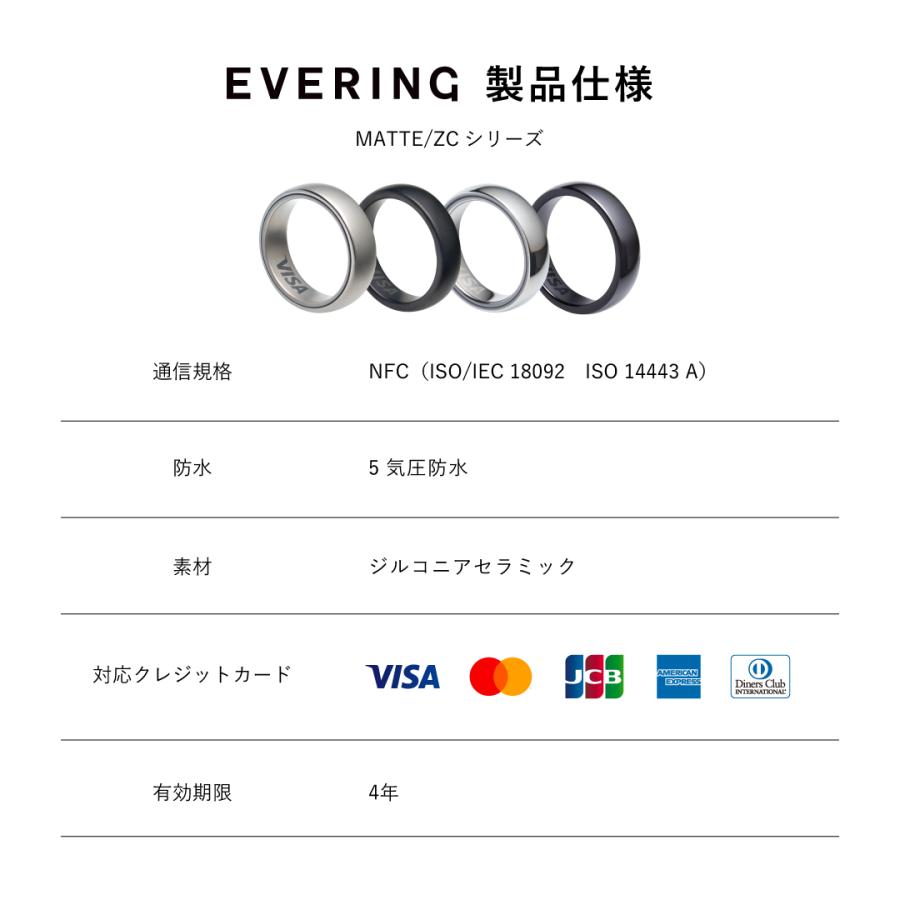 EVERING【公式ストア】決済スマートリング 18サイズ(US規格) マットブラック・マットシルバー 充電不要 NFC決済 5気圧防水 サイズ交換・返品不可 | EVERING | 05