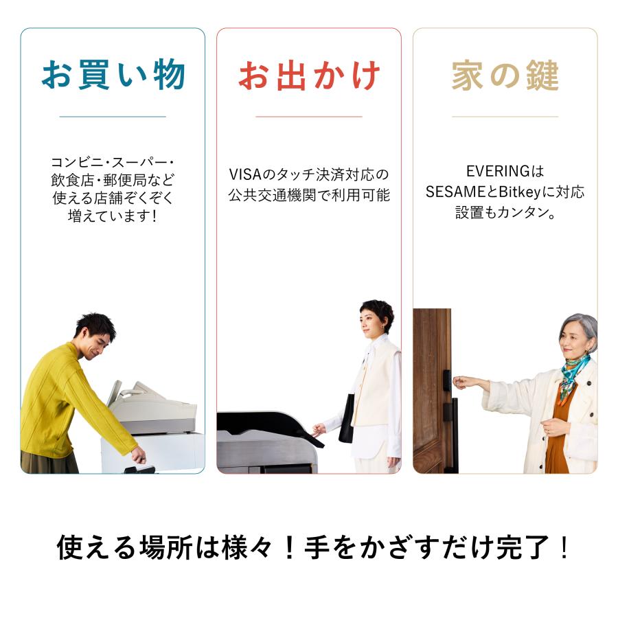 EVERING【公式ストア】決済スマートリング 9サイズ(US規格) ダークグレー・ライトグレー・ゴールドライン 充電不要 NFC決済 5気圧防水 サイズ交換・返品不可 |  | 03