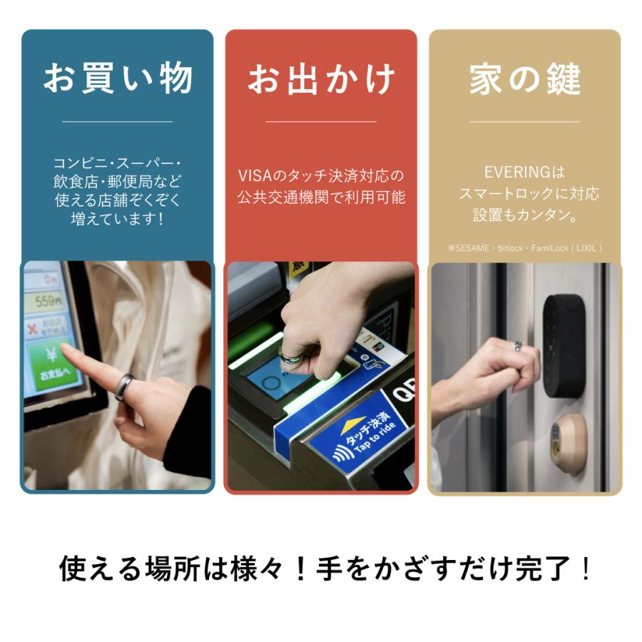 EVERING【公式ストア】決済スマートリング 9サイズ(US規格) ダークグレー・ライトグレー・ゴールドライン 充電不要 NFC決済 5気圧防水 サイズ交換・返品不可 |  | 03