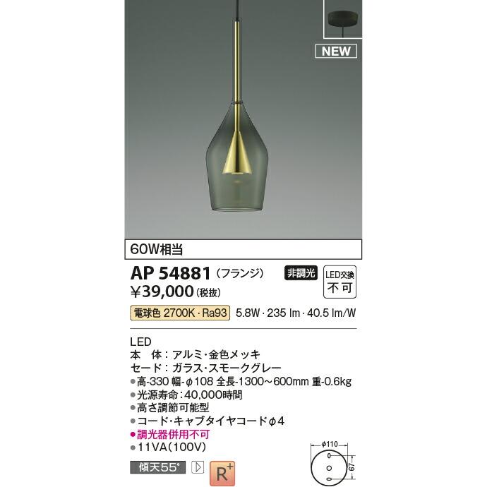 KOIZUMI（コイズミ） AP54881 コイズミ照明(NS) LEDペンダント