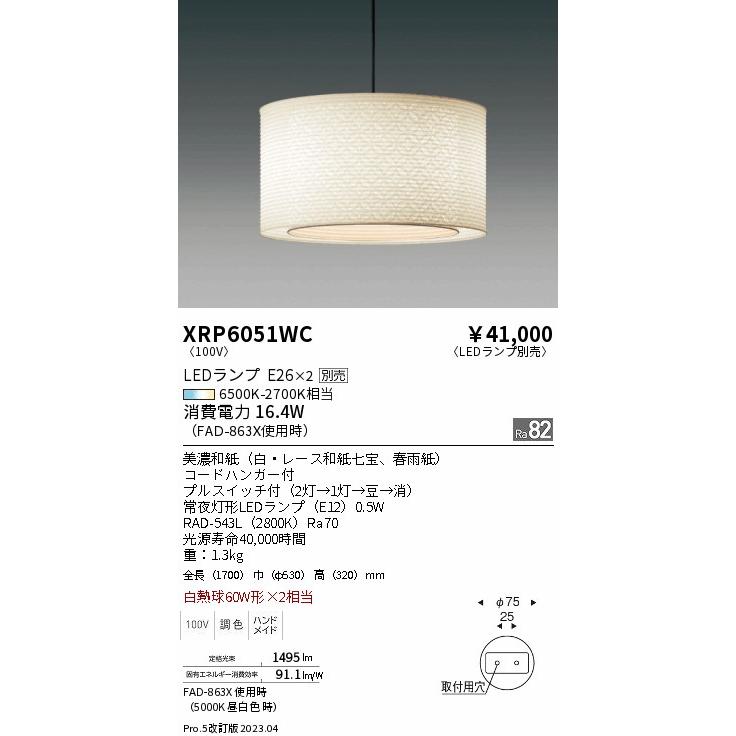 ENDO 遠藤照明 LEDペンダント(ランプ別売) XRP6051WC_1