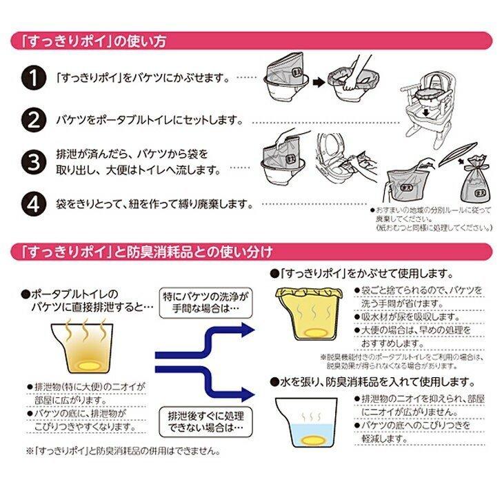 アロン化成 ポータブルトイレ用処理袋 すっきりポイ 30枚入× 3セット