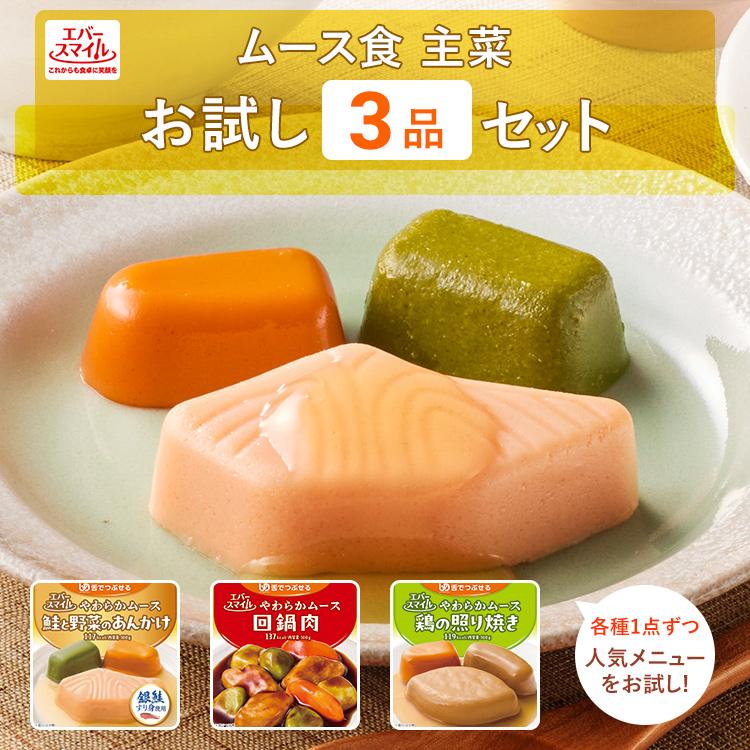 エバースマイル 介護食 大和製罐 ムース食 主菜 お試し 3品セット UDF