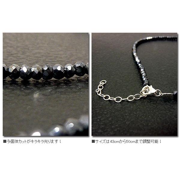 EVERSOUL ブラックスピネル ネックレス メンズ シルバー トップ