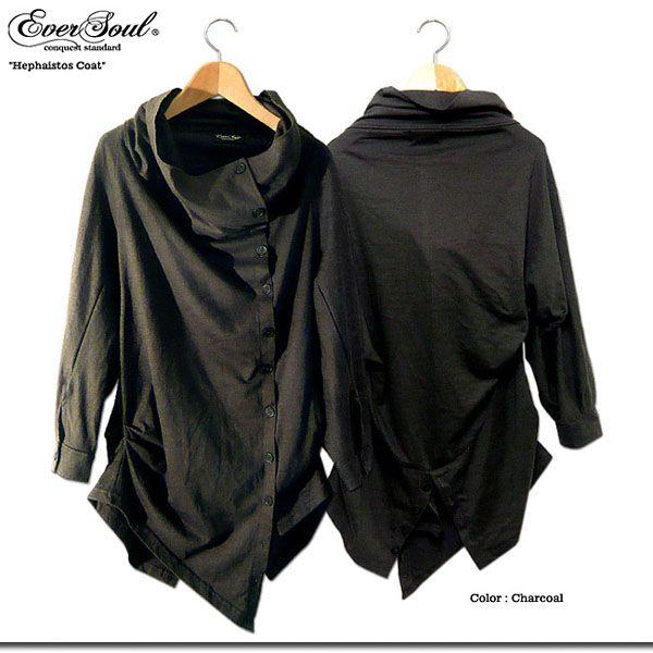 EVERSOUL 七分袖 カットソー メンズ 七分袖 アフガン コート 春 秋 アシンメトリー ビジュアル系 モード系 ブラック 黒 バンド 衣装 |  | 02