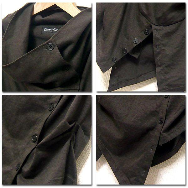 EVERSOUL 七分袖 カットソー メンズ 七分袖 アフガン コート 春 秋 アシンメトリー ビジュアル系 モード系 ブラック 黒 バンド 衣装 |  | 04