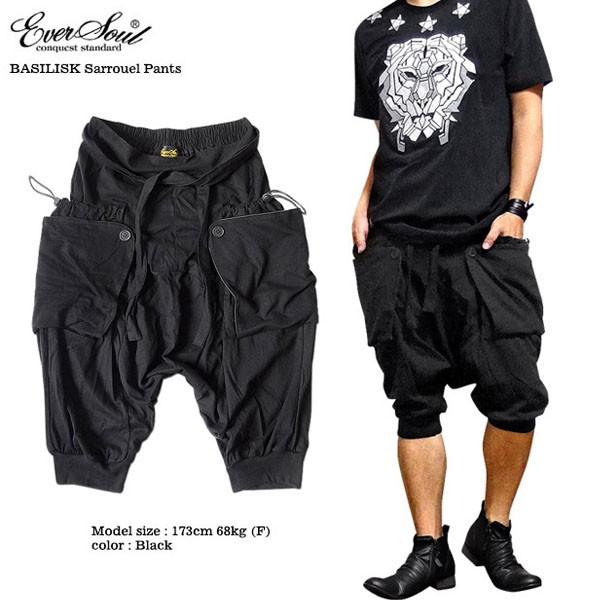 Vivi12enne12 ⭐️リミフゥ　サルエルパンツ　タグ付き　変形　黒 EVERSOUL サルエルパンツ 7分丈 メンズ サルエル パンツ 変形