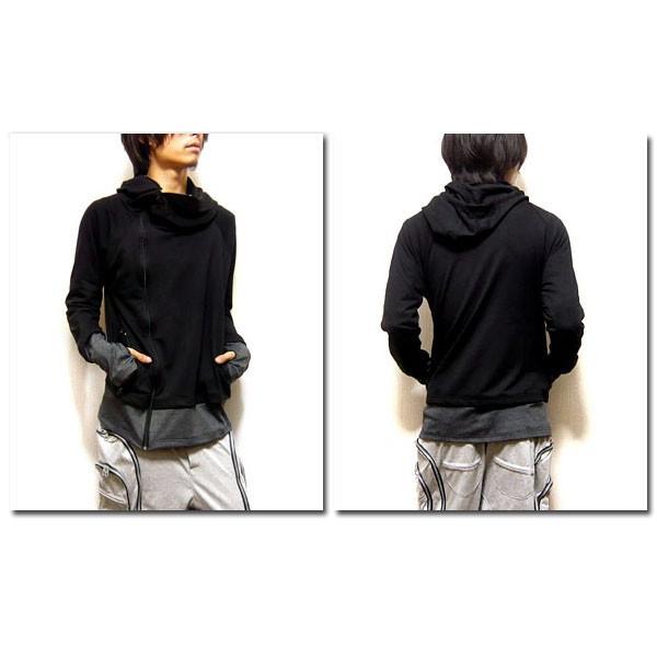 パーカー メンズ ジップパーカー フェイクレイヤード きれい目