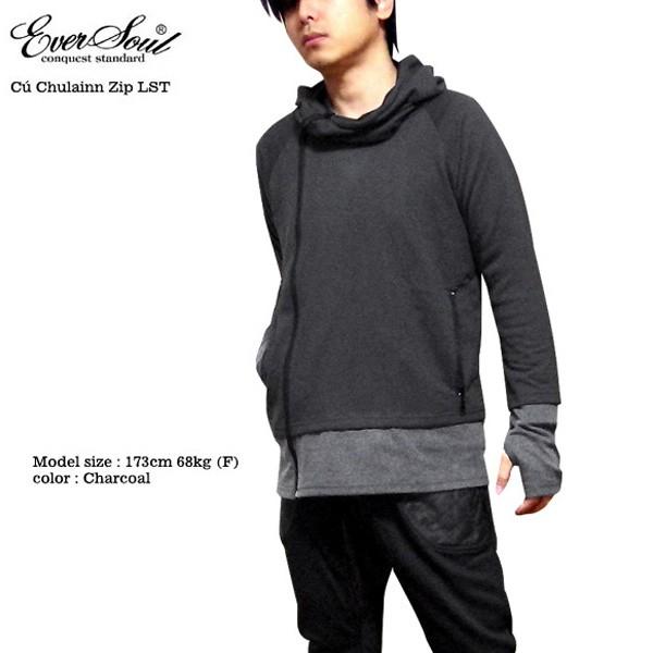 パーカー メンズ ジップパーカー フェイクレイヤード きれい目 おしゃれ フード 変形 コットン ブラック 杢グレー 春 秋 Eversoul 871 Eversoul Plus Version Y 通販 Yahoo ショッピング