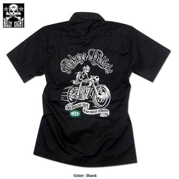 半袖 シャツ メンズ ボーリングシャツ ダーツシャツ スカル